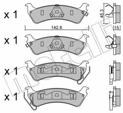 METELLI fékbetétkészlet, tárcsafék METELLI 22-0527-0