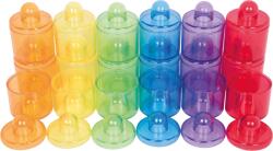 TickiT Set de 18 cutiute colorate cu capac, translucide, pentru activitati senzoriale (TIK73105)