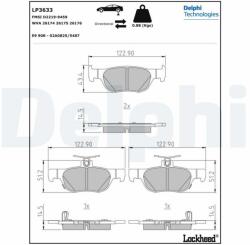 DELPHI fékbetétkészlet, tárcsafék DELPHI LP3633 (LP3633)