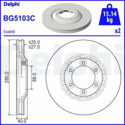 DELPHI féktárcsa DELPHI BG5103C (BG5103C)