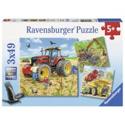 Ravensburger Puzzle Ravensburger - Masinarii, 3 in 1, 3x49 piese (4005556080120)
