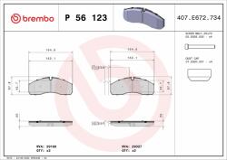 BREMBO fékbetétkészlet, tárcsafék BREMBO P 56 123 (P 56 123)