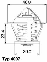 BorgWarner (Wahler) termosztát, hűtőfolyadék BorgWarner (Wahler) 4007.80D