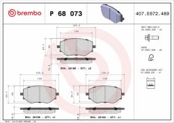 BREMBO fékbetétkészlet, tárcsafék BREMBO P 68 073 (P 68 073)