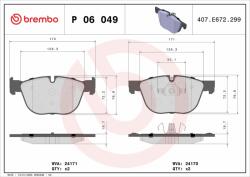 BREMBO fékbetétkészlet, tárcsafék BREMBO P 06 049X (P 06 049X)