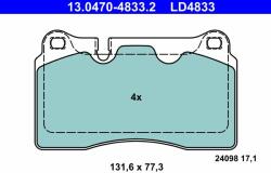 ATE fékbetétkészlet, tárcsafék ATE 13.0470-4833.2 (13.0470-4833.2)