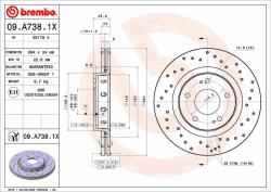 BREMBO féktárcsa BREMBO 09. A738.1X (09.A738.1X)