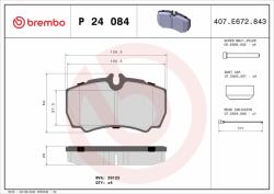 BREMBO fékbetétkészlet, tárcsafék BREMBO P 24 084 (P 24 084)