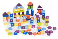 Eco Toys Set educational cu blocuri din lemn, 108 piese, Ecotoys ME434