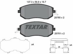 TEXTAR fékbetétkészlet, tárcsafék TEXTAR 2576001 (2576001)