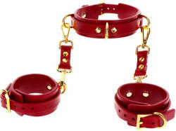 TABOOM Choker și Manșete pentru Mâini Taboom Bondage Red Faux Leather