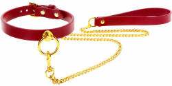 TABOOM Choker și Lesă Taboom Bondage Red Faux Leather