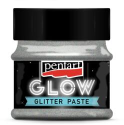 PENTART Glow glitter paszta 50 ml ezüst