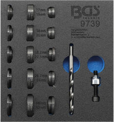 BGS technic Lyukstancoló készlet, parkolószenzorokhoz, Ø 17 - 32 mm, tálcán (9739)