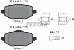 TEXTAR fékbetétkészlet, tárcsafék TEXTAR 2619801