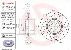 BREMBO féktárcsa BREMBO 09. A430.1X (09.A430.1X)