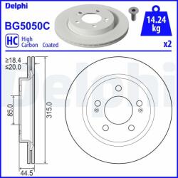 DELPHI féktárcsa DELPHI BG5050C (BG5050C)