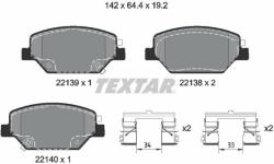 TEXTAR fékbetétkészlet, tárcsafék TEXTAR 2213901 (2213901)