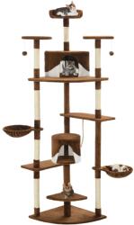 vidaXL Ansamblu pisici cu stâlpi din funie de sisal 203 cm Maro și Alb (170528) - comfy