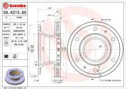 BREMBO féktárcsa BREMBO 09. A315.60 (09.A315.60)