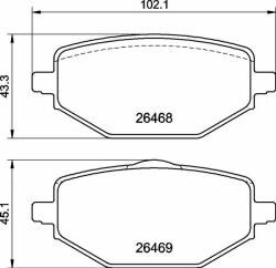 BREMBO fékbetétkészlet, tárcsafék BREMBO P 68 076 (P 68 076)