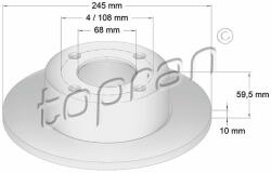 TOPRAN féktárcsa TOPRAN 103 702 (103 702)