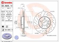 BREMBO féktárcsa BREMBO 09. A905.1X (09.A905.1X)
