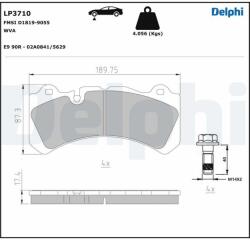 DELPHI fékbetétkészlet, tárcsafék DELPHI LP3710 (LP3710)