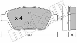METELLI fékbetétkészlet, tárcsafék METELLI 22-0852-0