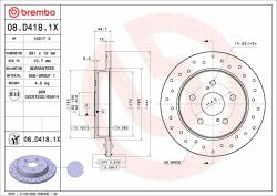 BREMBO féktárcsa BREMBO 08. D418.1X (08.D418.1X)