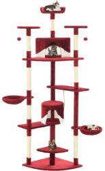 vidaXL Ansamblu pisici, stâlpi din funie de sisal 203 cm Roșu și Alb (170531) - comfy