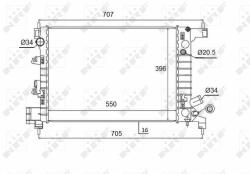 NRF hűtő, motorhűtés NRF 58504