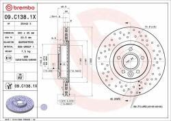 BREMBO féktárcsa BREMBO 09. C138.1X (09.C138.1X)