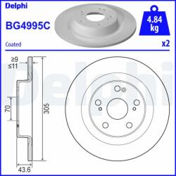 DELPHI féktárcsa DELPHI BG4995C (BG4995C)