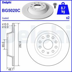 DELPHI Tarcza Hamulcowa Tyl (bg5020c)