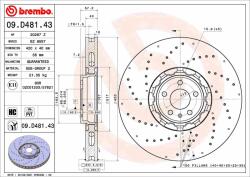 BREMBO féktárcsa BREMBO 09. D481.43 (09.D481.43)