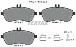 TEXTAR fékbetétkészlet, tárcsafék TEXTAR 2430601 (2430601)