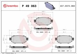 BREMBO fékbetétkészlet, tárcsafék BREMBO P 49 063 (P 49 063)