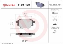 BREMBO fékbetétkészlet, tárcsafék BREMBO P 59 100 (P 59 100)