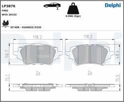 DELPHI fékbetétkészlet, tárcsafék DELPHI LP3876 (LP3876)
