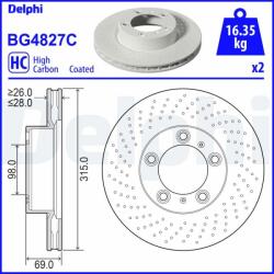 DELPHI féktárcsa DELPHI BG4827C (BG4827C)