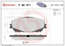 BREMBO fékbetétkészlet, tárcsafék BREMBO P 68 071X (P 68 071X)