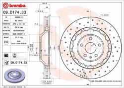 BREMBO féktárcsa BREMBO 09. D174.33 (09.D174.33)