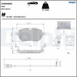DELPHI fékbetétkészlet, tárcsafék DELPHI LP5046EV (LP5046EV)