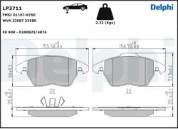 DELPHI fékbetétkészlet, tárcsafék DELPHI LP3711