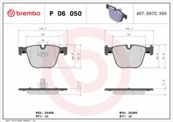 BREMBO fékbetétkészlet, tárcsafék BREMBO P 06 050 (P 06 050)