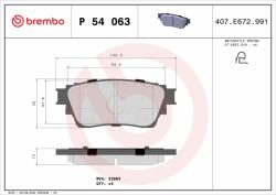 BREMBO fékbetétkészlet, tárcsafék BREMBO P 54 063 (P 54 063)