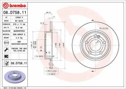 BREMBO féktárcsa BREMBO 08. D758.11 (08.D758.11)