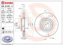 BREMBO féktárcsa BREMBO 09. D103.11 (09.D103.11)