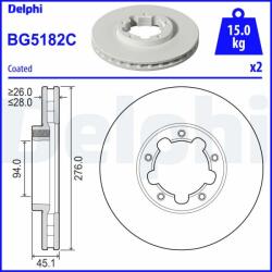 DELPHI féktárcsa DELPHI BG5182C (BG5182C)